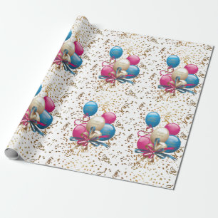 Cadeau Joyeux Ballons papier d'enveloppement d'anniversai