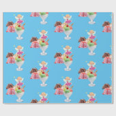 Cadeau Joyeux Birthday Wrapping Papier Fairy Glace Cream (Plat)