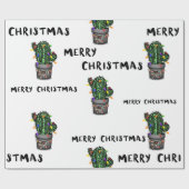 Cadeau Joyeux Cactus de Noël Envelopper le papier (Plat)
