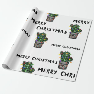 Cadeau Joyeux Cactus de Noël Envelopper le papier