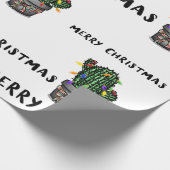 Cadeau Joyeux Cactus de Noël Envelopper le papier (Coin)