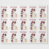 Cadeau Joyeux café de Noël Snowman papier enveloppant (Plat)