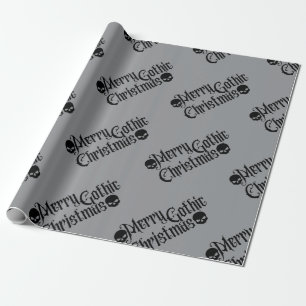 Cadeau Joyeux crâne de Noël gothique Papier d'enveloppeme