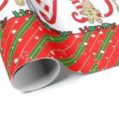 Cadeau Joyeux Enveloppement de Noël Gingembre en papier (Coin rond)