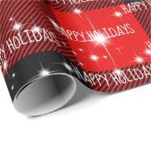 Cadeau Joyeux jours fériés Buffalo Plaid Papier à envelop (Coin rond)