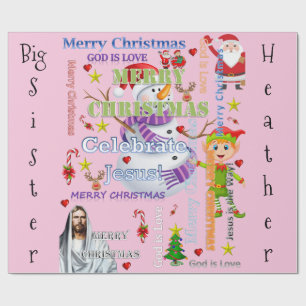 Cadeau Joyeux Joyeux papier d'enveloppement de Noël Jésus