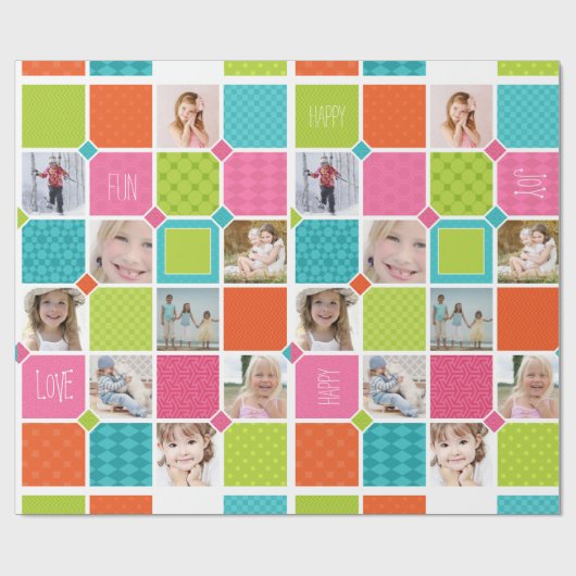 Cadeau Joyeux Joyful Photo Wrapper Papier (Plat)