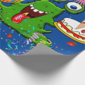 Cadeau Joyeux Monstre Papier Enveloppant Anniversaire (Coin)