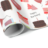 Cadeau Joyeux Motif d'anniversaire en papier d'enveloppem (Coin rond)