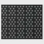 Cadeau Joyeux Noël Black Snowflakes Wrapper Papier (Plat)