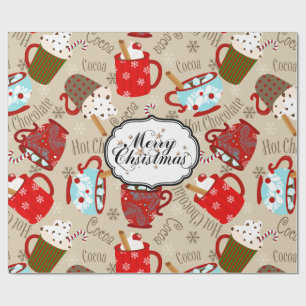 Cadeau Joyeux Noël Chaud Papier d'enveloppement de cacao