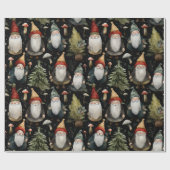Cadeau Joyeux Noël de bois Gnomes Enveloppement Papier (Plat)