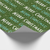 Cadeau Joyeux Noël Étoiles vertes papier enveloppant (Coin)