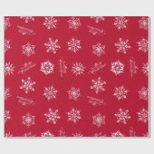 Cadeau Joyeux Noël Folk Snowflakes Wrapper Papier (Plat)