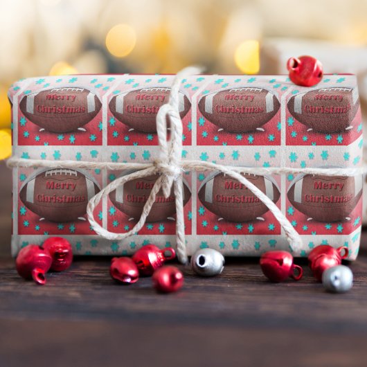 Cadeau Joyeux Noël Football Snowflakes Wrapper Papier