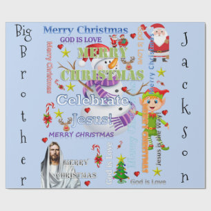 Cadeau Joyeux Noël Frère papier d'enveloppement Jésus Pèr