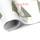 Cadeau Joyeux Noël Gnome Papier d'enveloppement (Coin rond)