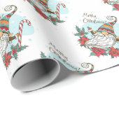 Cadeau Joyeux Noël Gnome Papier d'enveloppement (Coin rond)
