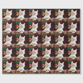 Cadeau Joyeux Noël mignon Kitty papier à envelopper (Plat)