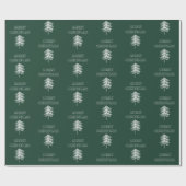 Cadeau Joyeux Noël Papier à enveloppement vert et blanc (Plat)