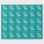 Cadeau Joyeux Noël, papier d'emballage turquoise avec des (Plat)