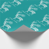 Cadeau Joyeux Noël, papier d'emballage turquoise avec des (Coin)