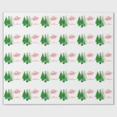 Cadeau Joyeux Noël, papier d'enveloppement des arbres ver (Plat)