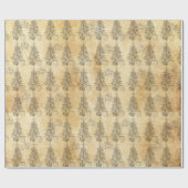 Cadeau Joyeux Noël Rustique Papier Pine Arbres (Plat)