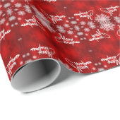 Cadeau JOYEUX Noël sans couture papier d'emballage rouge (Coin rond)