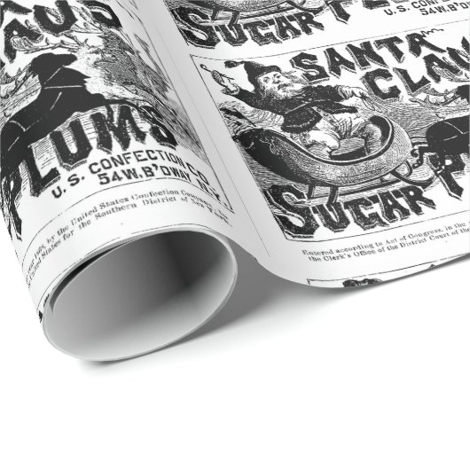 Cadeau Joyeux Noël Vintage Père Noël papier enveloppant (Coin rond)