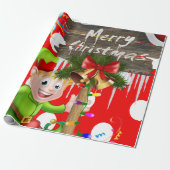Cadeau Joyeux Noël Wrapper Papier Elf (Déroulé)