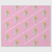 Cadeau Joyeux papier à envelopper Noël Bébé Ange rose (Plat)