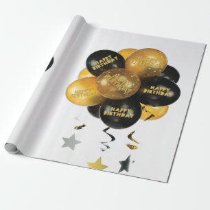 Cadeau Joyeux papier d'emballage d'anniversaire Ballons d