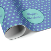 Cadeau Joyeux papier d'emballage d'anniversaire (Denim Bl (Coin rond)