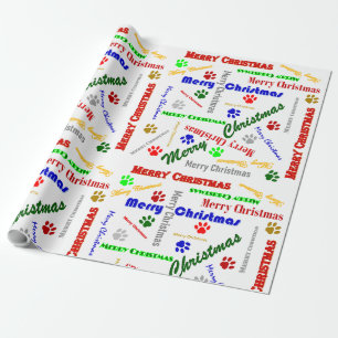 Cadeau Joyeux papier d'emballage de Noël et de chien