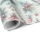 Cadeau Joyeux papier d'emballage de vacances (Coin rond)