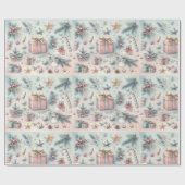 Cadeau Joyeux papier d'emballage de vacances (Plat)