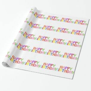 Cadeau Joyeux papier d'enveloppement d'anniversaire