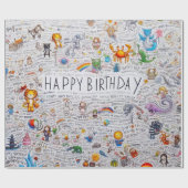 Cadeau Joyeux papier d'enveloppement d'anniversaire (Plat)