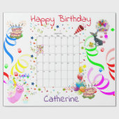 Cadeau Joyeux papier d'enveloppement d'anniversaire août  (Plat)