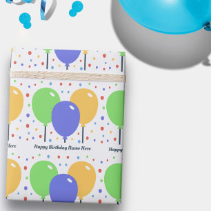 Cadeau Joyeux papier d'enveloppement d'anniversaire avec 
