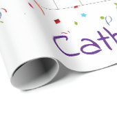 Cadeau Joyeux papier d'enveloppement d'anniversaire avril (Coin rond)