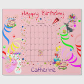 Cadeau Joyeux papier d'enveloppement d'anniversaire décem (Plat)