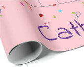 Cadeau Joyeux papier d'enveloppement d'anniversaire décem (Coin rond)