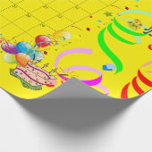 Cadeau Joyeux papier d'enveloppement d'anniversaire Janvi (Coin)