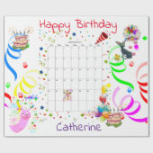 Cadeau Joyeux papier d'enveloppement d'anniversaire Septe (Plat)