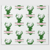 Cadeau Joyeux papier d'enveloppement de cerfs de Noël - M (Plat)