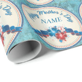 Cadeau Joyeux papier d'enveloppement de la fête des mères (Coin rond)