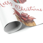 Cadeau Joyeux papier d'enveloppement de Noël (Coin rond)