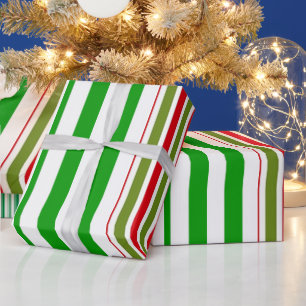 Cadeau Joyeux papier d'enveloppement de Noël Bande verte